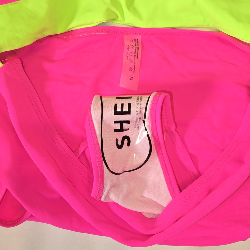 Neon Pink and Yellow SHEIN Bikini Set - Picture 3 of 6